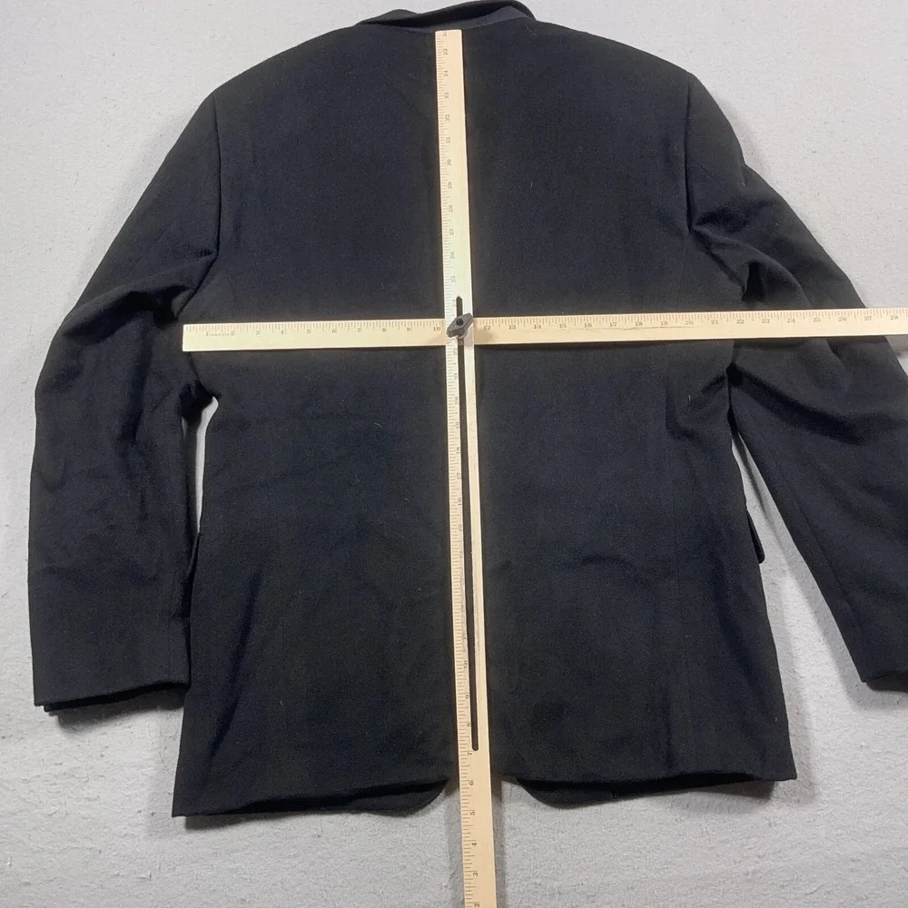 Cashmere Blazer Men 40‎ L-T Regular Fit Black Quiet Luxury Coat Old Money